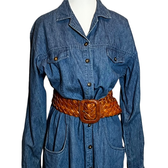 Eddie Bauer Denim Shirt Dress Women’s Sz M 
Vintage Classic Sophisticated - Picture 3 of 12